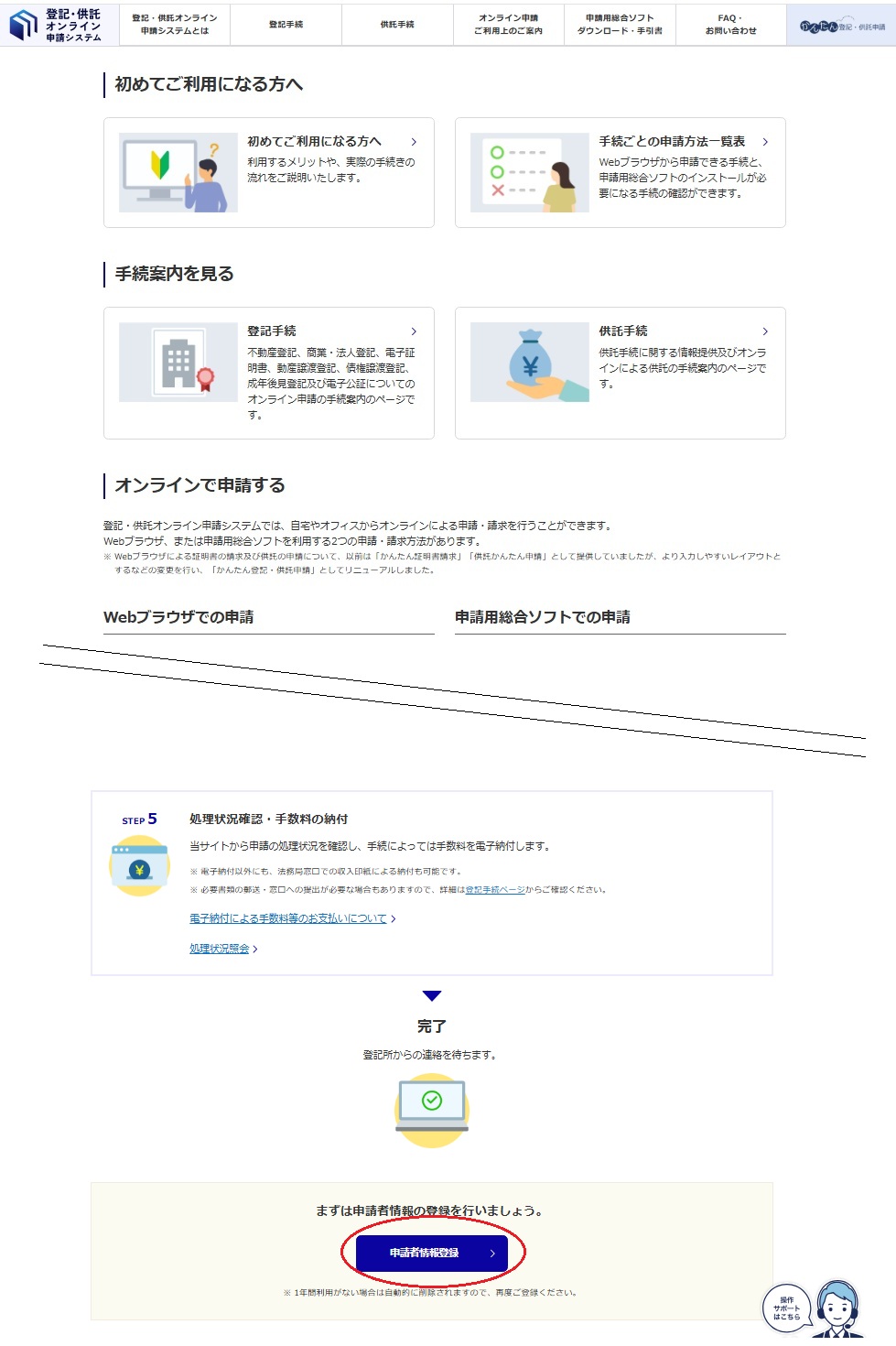 登記・供託オンライン申請システム 